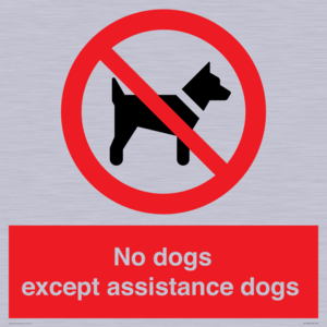 No dogs except assistance dogs